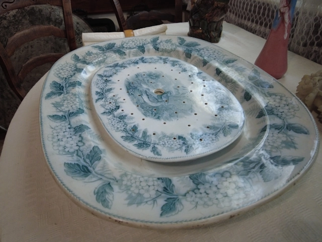 A Marine Blue & White 19th Century Large Ceramic, Meat Turkey Platter