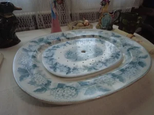 A Marine Blue & White 19th Century Large Ceramic, Meat Turkey Platter